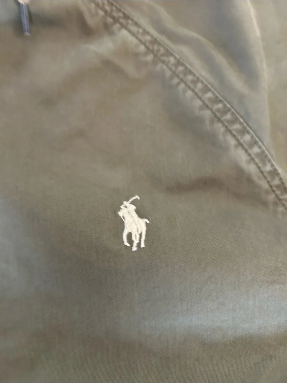 Polo Ralph Lauren Full Zip Hooded Windbreaker Cotton Blend Olive Green Sz Xl - Picture 14 of 16